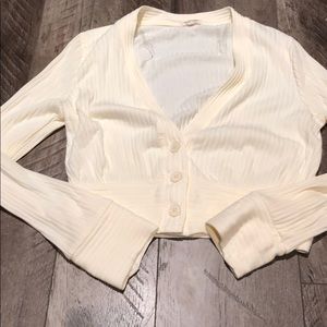 Cream cropped cardigan